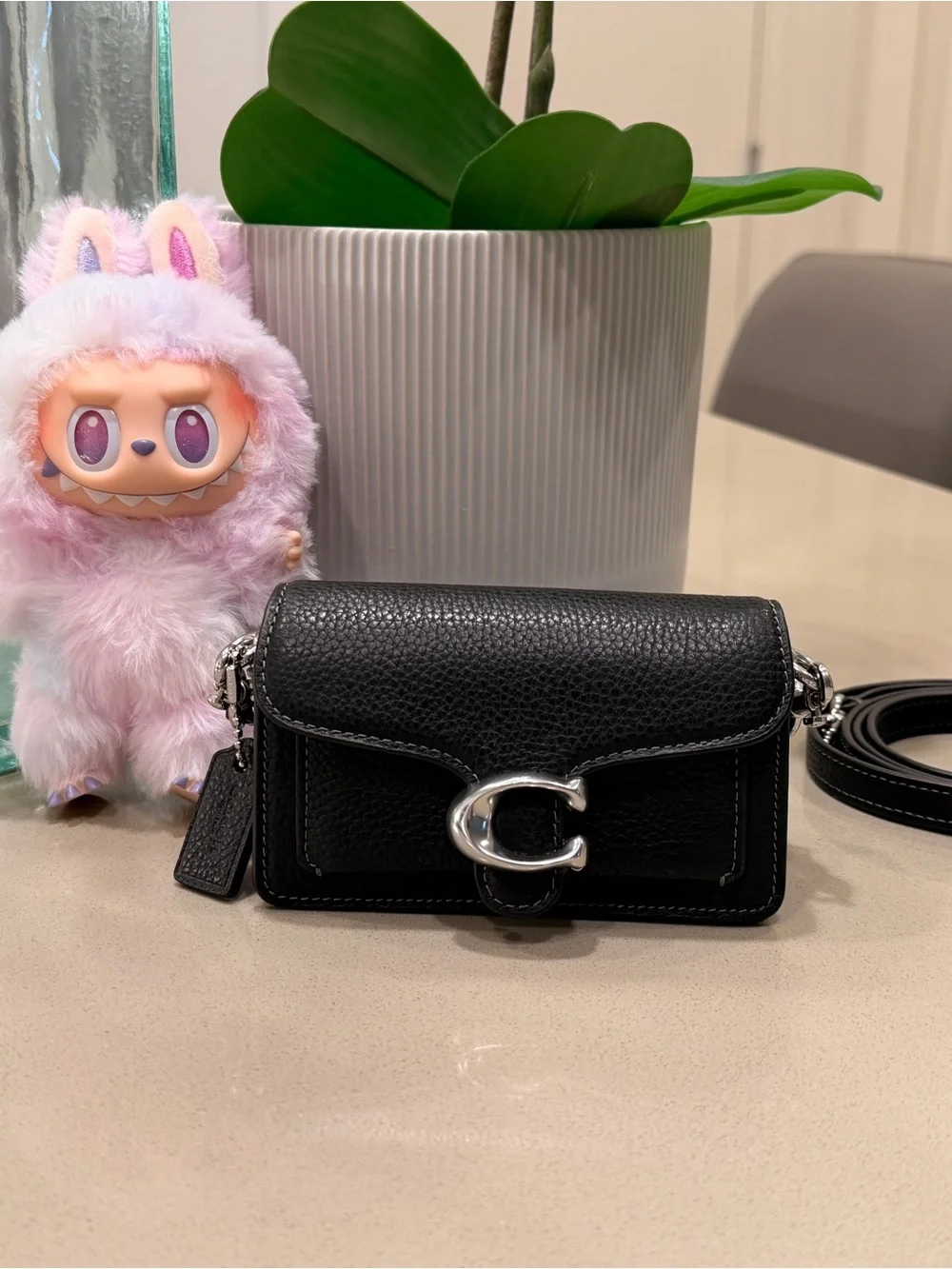 Coach Tabby 12 in Black Pebbled Leather